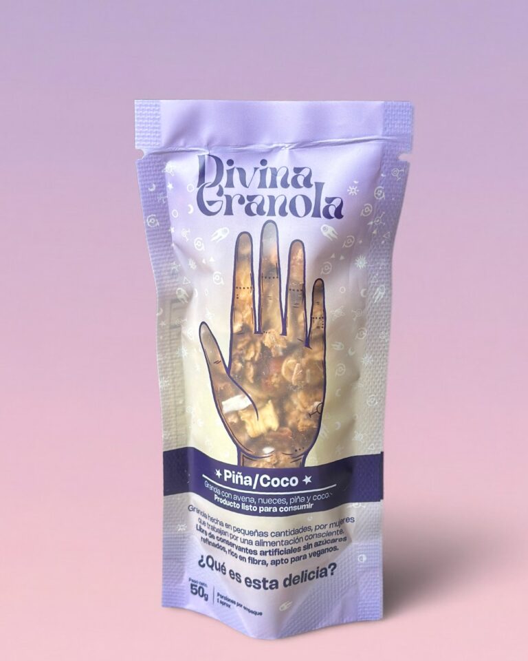 Mini Divina Granola sabor Piña/Coco, empaque de 50 gramos